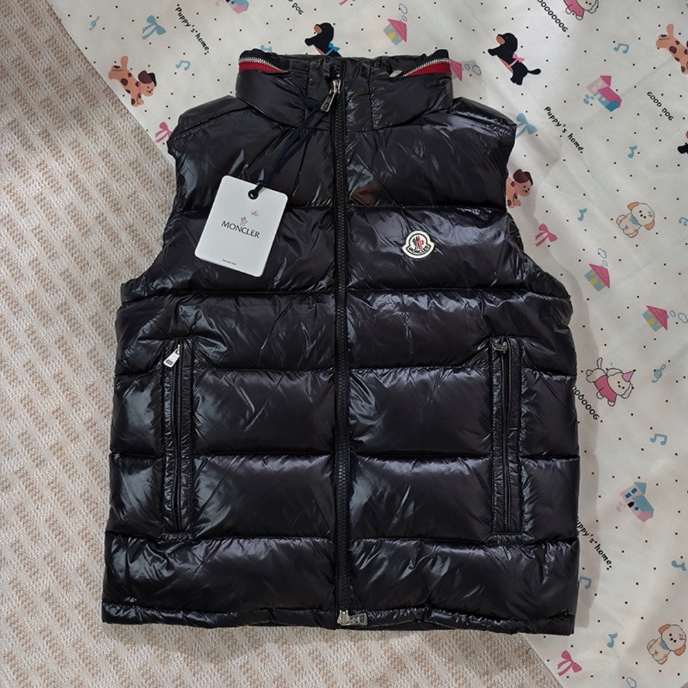 Moncler Black Glossy Down Vest